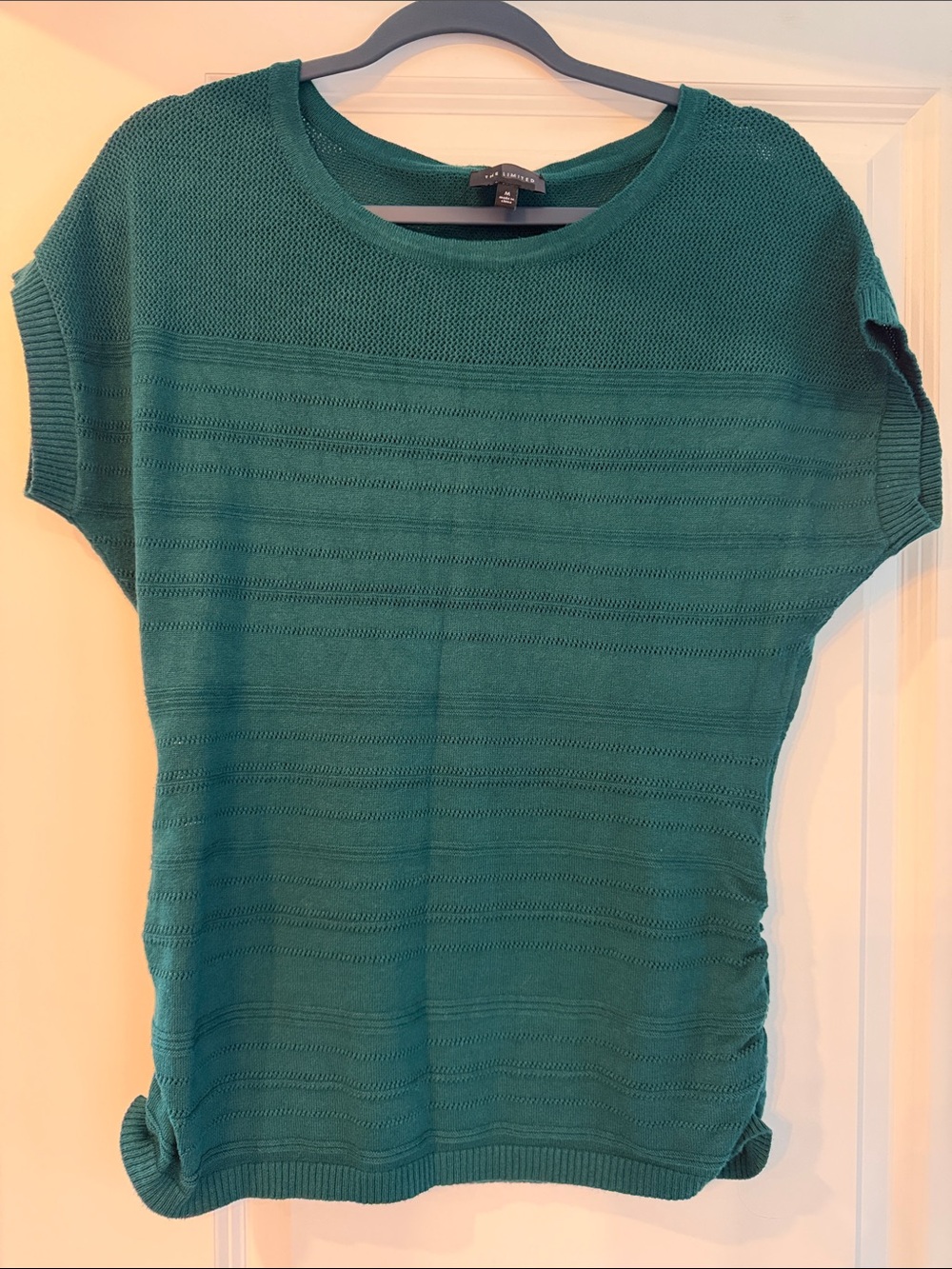 The Limited Teal Knit Short-Sleeve Pullover